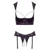 Ensemble lingerie ouverte violet dentelle - Cotelli Lingerie