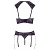 Ensemble lingerie ouverte violet dentelle - Cotelli Lingerie