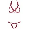 Ensemble string ouvert seins nus bordeaux - Cottelli Lingerie