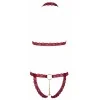 Ensemble string ouvert seins nus bordeaux - Cottelli Lingerie