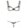 Ensemble dentelle seins nus & string ouvert noir - Cottelli