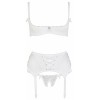 Ensemble lingerie 3 pièces ouvert blanc - Cottelli Lingerie
