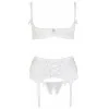 Ensemble lingerie 3 pièces blanc ouvert - Cottelli Lingerie