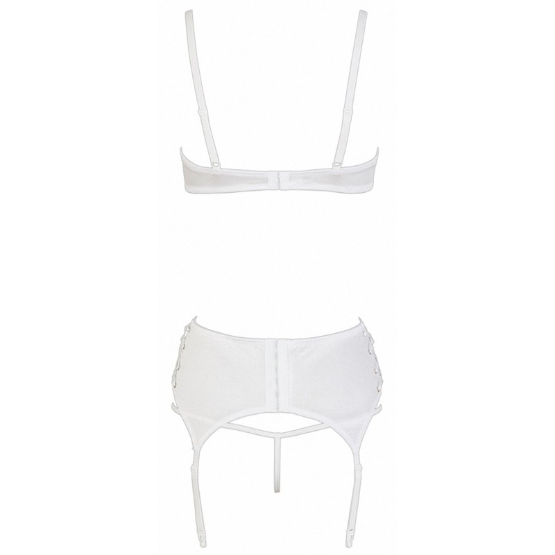 Ensemble lingerie 3 pièces ouvert blanc - Cottelli Lingerie
