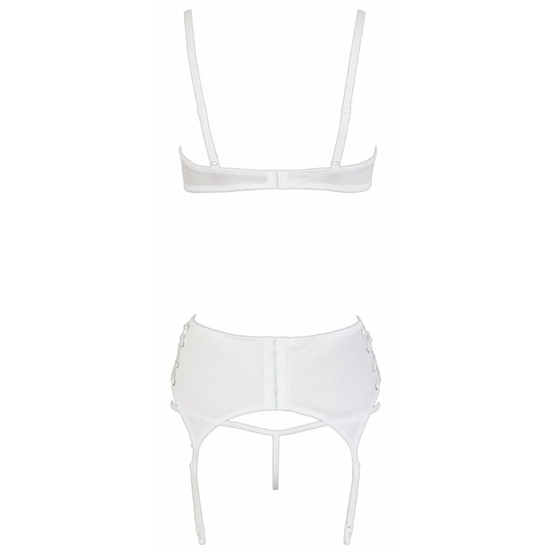 Ensemble lingerie 3 pièces blanc ouvert - Cottelli Lingerie