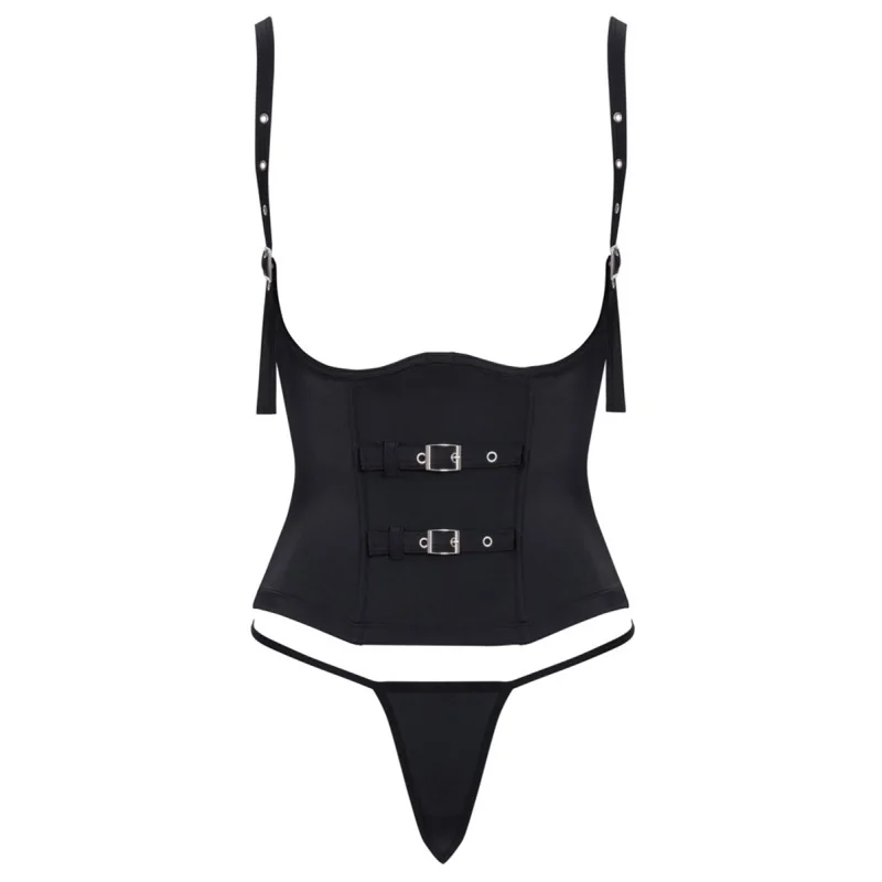 Ensemble corset seins nus noir Cottelli PARTY | Lingerie Séduction