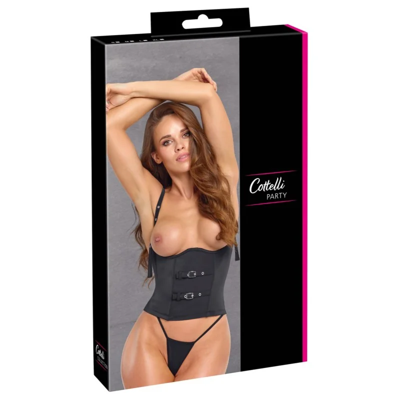 Ensemble corset seins nus noir Cottelli PARTY | Lingerie Séduction