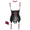 Ensemble Ouvert Guêpière Seins Nus Collier Menotte Cottelli BONDAGE