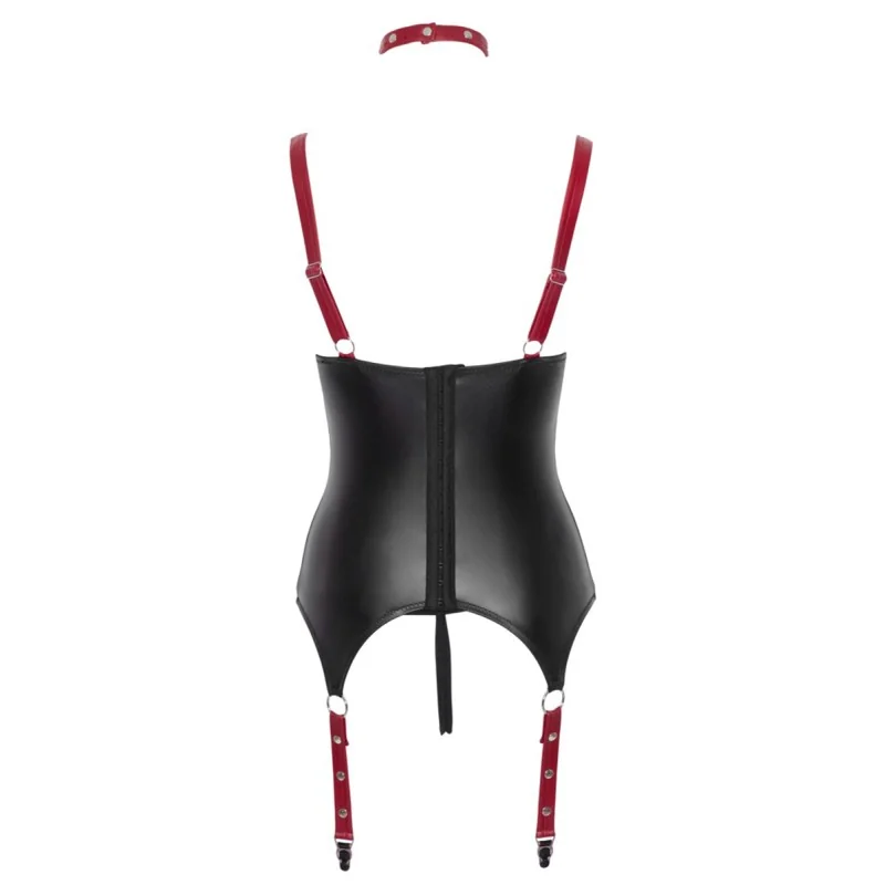 Ensemble Ouvert Guêpière Seins Nus Collier Menotte Cottelli BONDAGE
