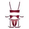 Set Soutien-Gorge & Slip Jarretelles Ouvert Rouge Cottelli BONDAGE