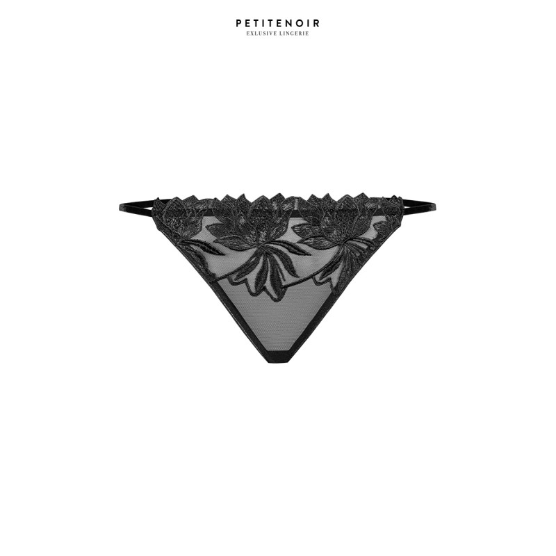 Slip échancré tulle et broderies