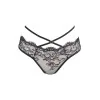 String Dentelle Noir Brodé Or & Bleu V-10368 Axami