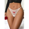 String coeur et strass Blanc - Litolu Lingerie