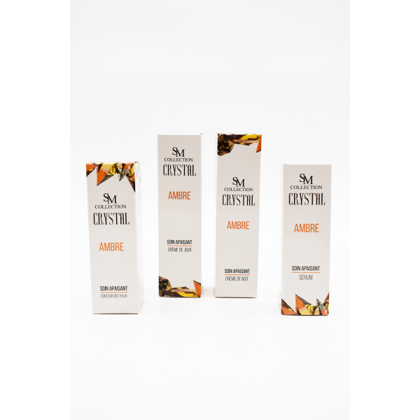 Crème de jour à la poudre d'ambre 50ml 100% naturelle SM collection CRYSTAL