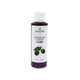 2 en 1Gel douche corps et shampoing à la mûre - 100ml 100% naturel -
