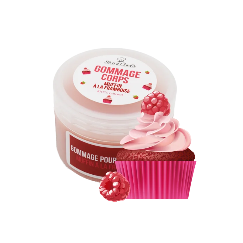 Gommage corps muffin framboise 100ml – 100% naturel