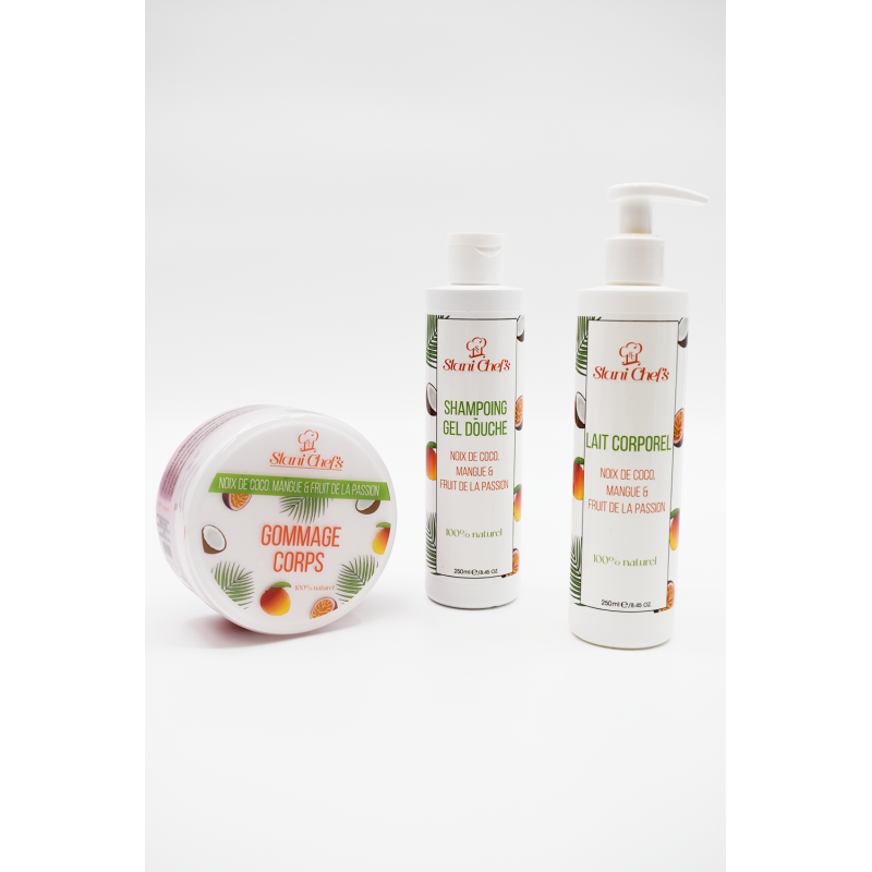 Gommage corps à la noix de coco, mangue & fruit de la passion - 250ml 100% naturel Stani chef's