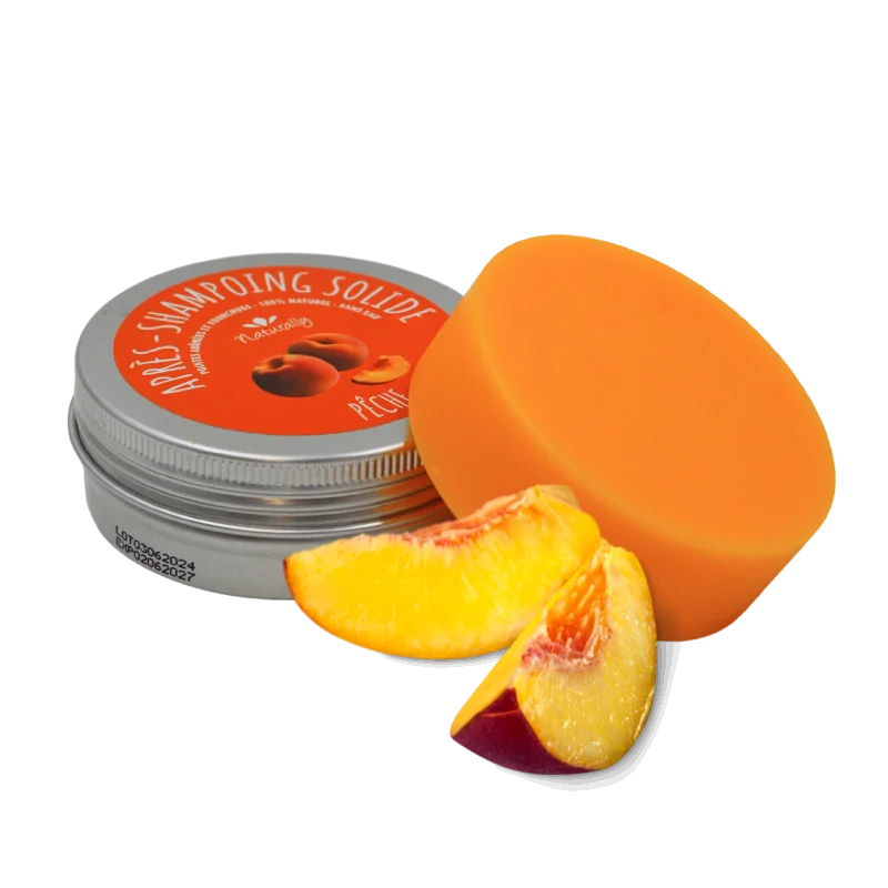 Après-shampoing solide Pêche 50g naturel