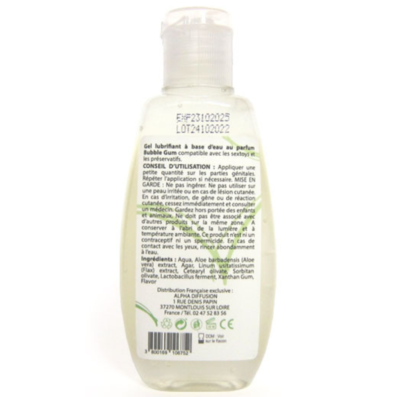 Lubrifiant à base d'eau 100% naturel Bubble Gum 90 ml Sezmar Love