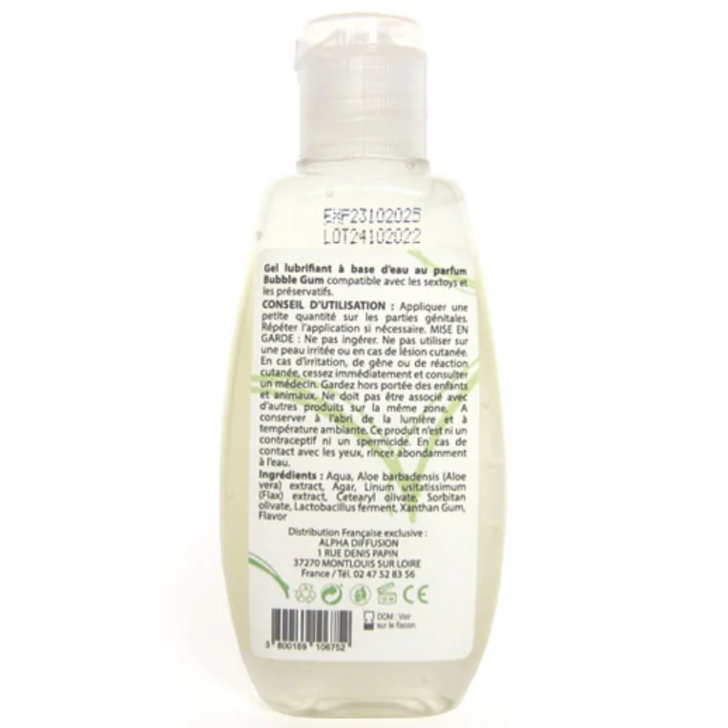 Le Lubrifiant 100% Naturel Saveur Bubble Gum 90ml