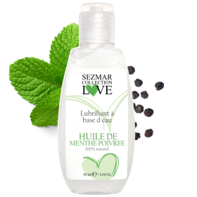 Lubrifiant à base d'eau 100% naturel Menthe poivrée 90 ml Sezmar Love