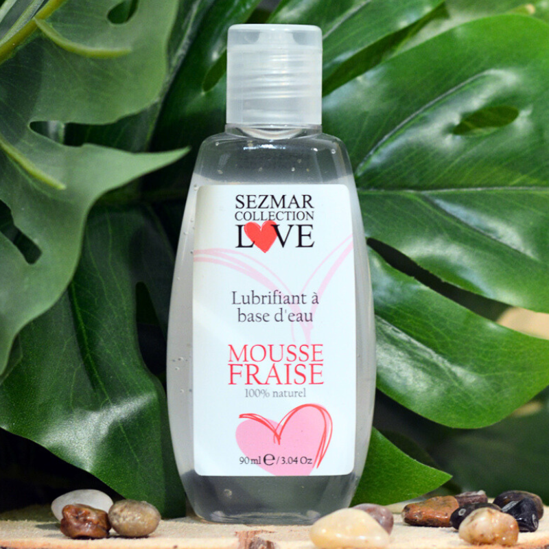 Lubrifiant à base d'eau 100% naturel Mousse fraise 90 ml Sezmar Love