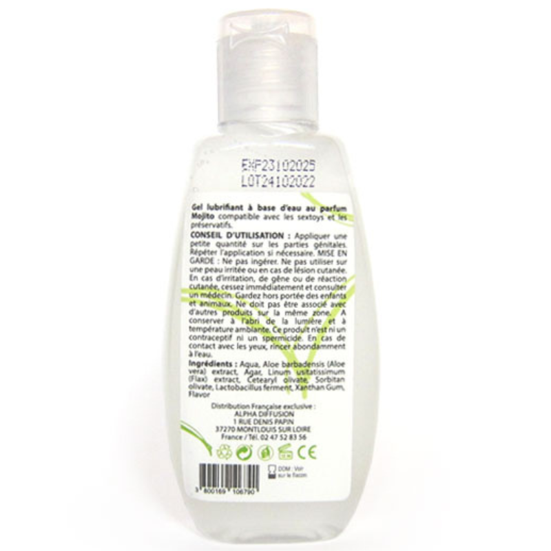 Lubrifiant à base d'eau 100% naturel Mojito 90 ml Sezmar Love