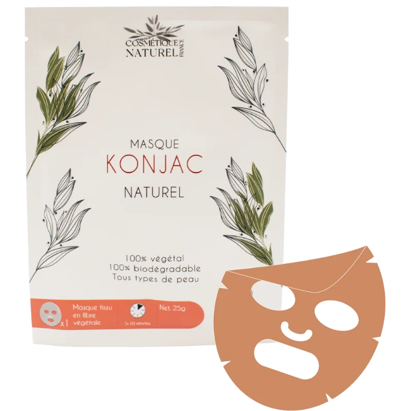 Masque Konjac Argile Rouge - Soin Naturel