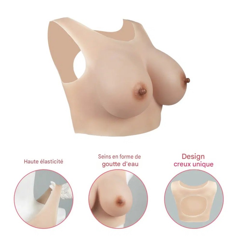 Buste faux seins encolure ronde