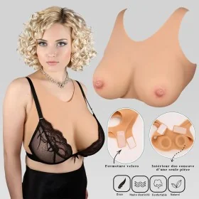 Buste faux seins silicone, intérieur concave – dos Velcro