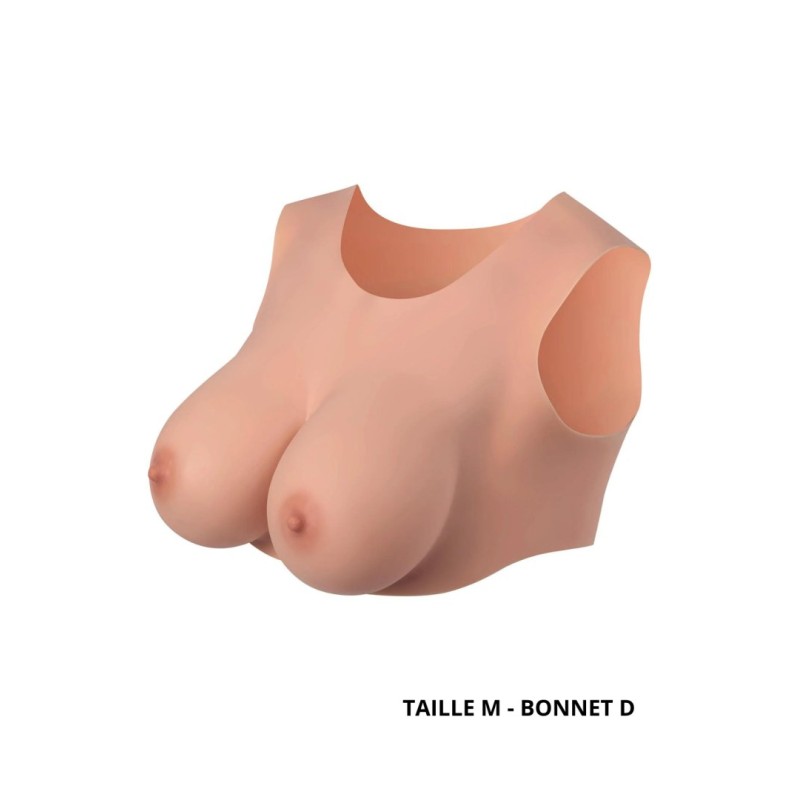 Buste seins réaliste couleur peau claire Taille M Bonnet D Starbust