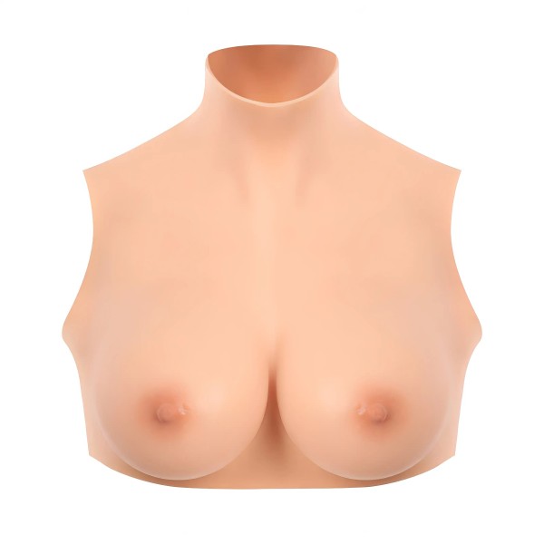 Buste seins réalistes col haut peau claire Starbust