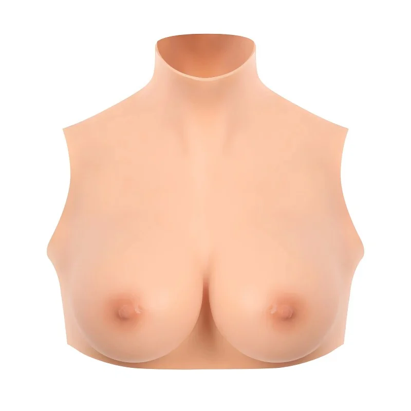 Buste seins réalistes col haut peau claire Starbust