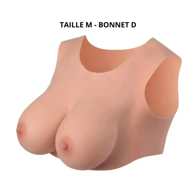 Buste seins réaliste couleur peau claire Taille M Bonnet D Starbust