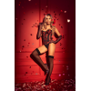 Corset bustier sans bretelles brodé noir et rouge avec laçage dos - Mapalé Mapalé