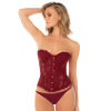 Corset bustier en dentelle bordeaux avec fermeture devant et laçage dos - Mapalé Mapalé