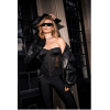 Corset bustier en dentelle noire avec fermeture devant et laçage dos - Mapalé Mapalé