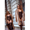 Ensemble 2 pièces avec bustier transparent à armatures et jarretelles noir - Mapalé Mapalé