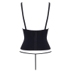 Corset taille noir Cottelli PARTY – Corset à armatures avec sangles décoratives et mini string COTTELLI & DIVERS