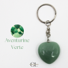 Porte-clefs avec pierre naturelle Aventurine Verte A 30mm en forme de coeur Lithothérapie