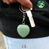 Porte-clefs avec pierre naturelle Aventurine Verte A 30mm en forme de coeur Lithothérapie