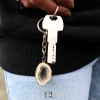 Porte-clefs avec pierre naturelle Géode Agate brute 3cm Lithothérapie