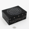 Boîte à bijoux en pierre Saponite rectangle Fleur de Vie 10cm Lithothérapie