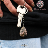Porte-clefs avec pierre naturelle Rhodonite A 30mm en forme de goutte Lithothérapie