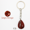 Porte-clefs avec pierre naturelle Jaspe Rouge AB 30mm en forme de goutte Lithothérapie