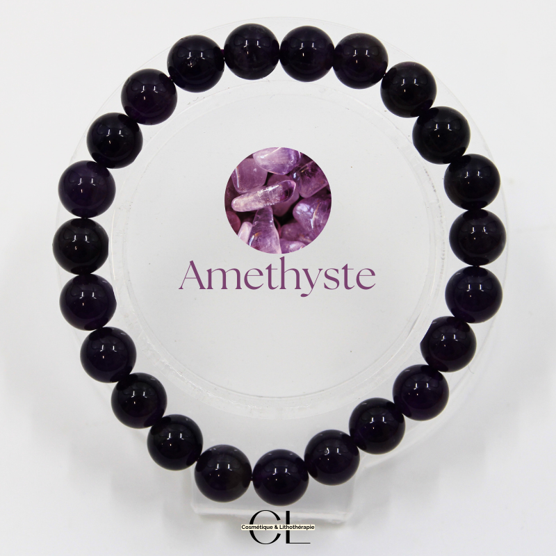 Bracelet en pierres naturelles Améthyste AA 8-9mm Lithothérapie