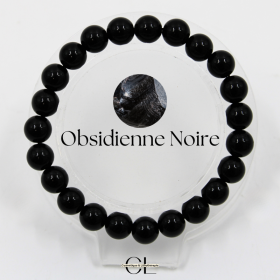 Bracelet en pierres naturelles Obsidienne noire A 8mm Lithothérapie