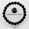 Bracelet en pierres naturelles Obsidienne noire A 8mm Lithothérapie
