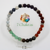 Bracelet en pierres naturelles 7 chakras et strass AB 8mm Lithothérapie