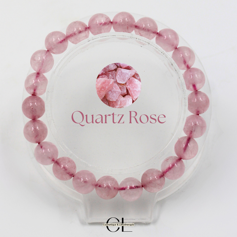 Bracelet en pierres naturelles Quartz Rose A 8mm Lithothérapie